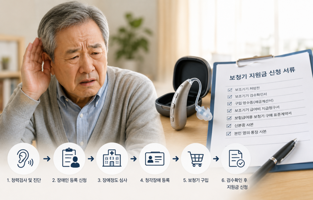 보청기 청각장애 등록 절차 및 공단 국가지원금 신청 서류 1 Hearing
