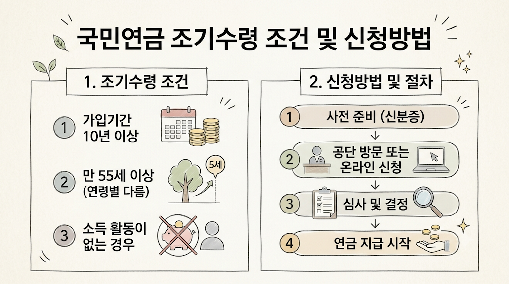국민연금 조기수령 조건 및 신청방법 총정리 1 image