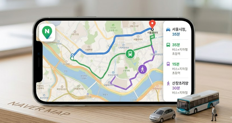 네이버지도 길찾기, 대중교통·도보·자동차 길찾기 사용방법 1 navermap