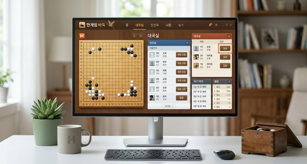 한게임 바둑 PC버전 설치, 대국실 입장하는 방법 1 image 6