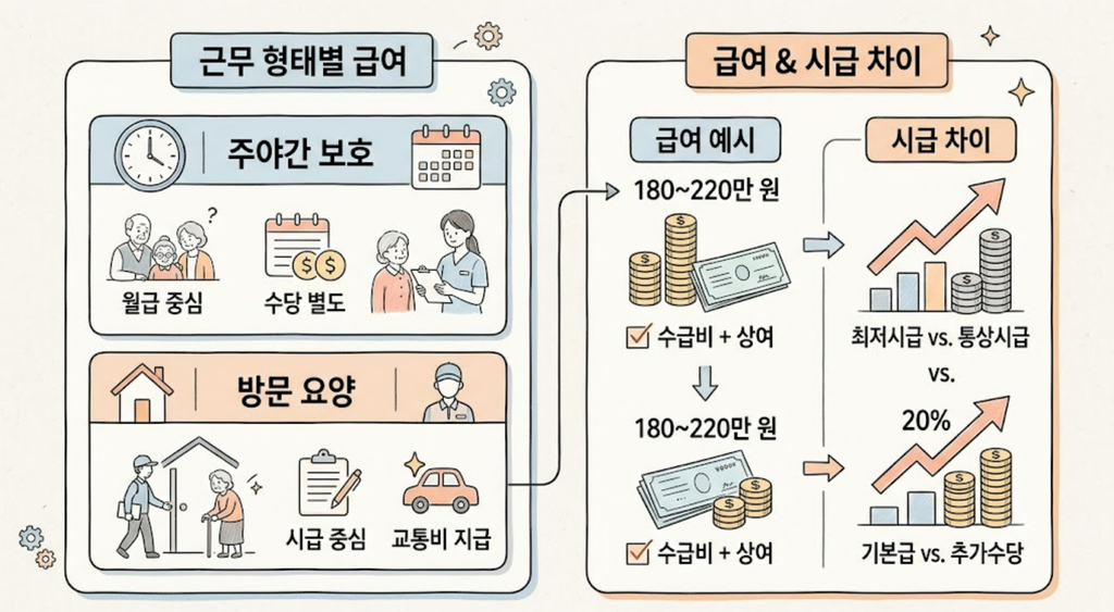 요양보호사 월급, 근무형태별 급여와 시급 차이 1 main1